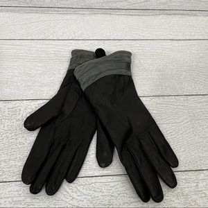 Grandoe Black/Gray Leather Angora Lambswool‎ Size 7.5